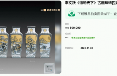 李文跃《锦绣天下》古画珐琅四方尊